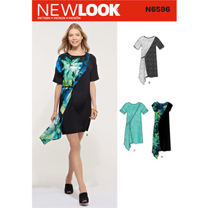New Look Sewing Pattern N6596 Misses&#39; Asymmetrical Dress