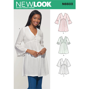 New Look Sewing Pattern N6603 Misses&#39; Mini Dress, Tunic and Top