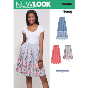 New Look Sewing Pattern N6605 Misses&#39; Skirt with Neck Tie