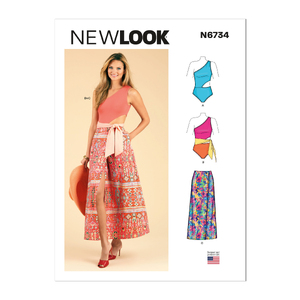 New Look Sewing Pattern N6734 Misses&#39; Swimsuit and Wrap Skirt