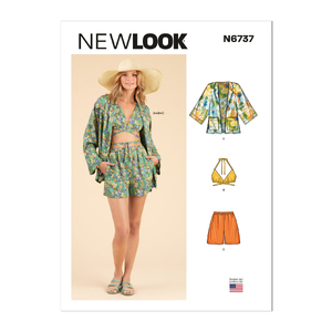 New Look Sewing Pattern N6737 Misses&#39; Jacket, Wrap Halter Top and Shorts