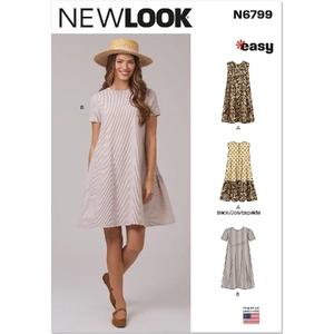 Misses' Dress with Sleeve and Length Variations New Look Sewing Pattern N6799