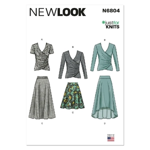 Misses' Knit Tops and Skirts New Look Sewing Pattern N6804