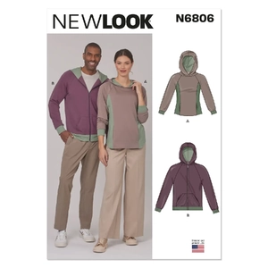 Unisex Hoodies New Look Sewing Pattern N6806
