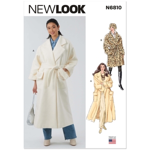 Misses’ Coat with Belt in Two Lengths, Sizes S-XL, New Look Sewing Pattern 6810
