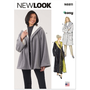 Misses’ Coat in Two Lengths &amp; Jacket, Sizes XS-XL, New Look Sewing Pattern 6811