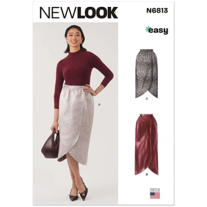 Misses’ Wrap Skirt in Two Lengths, Sizes S-XL, New Look Sewing Pattern 6813