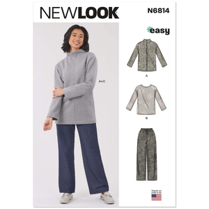 Misses’ Knit Tops &amp; Knit or Woven Pull on Trousers, New Look Sewing Pattern 6814