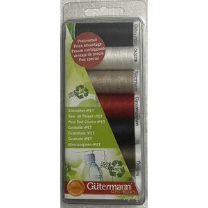 GUTERMANN Sew All rPET Thread 7 x 100m Spool Pack, Assorted Colours