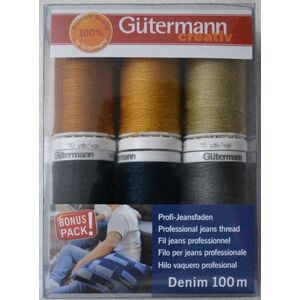 Gutermann Creativ Denim Thread Pack, 6 x 100m Spools Professional Jeans Thread