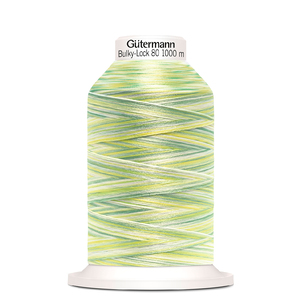 Gutermann Bulky-Lock No.80, 1000m Overlocking Thread #9963 Variegated Yellow Green