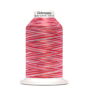 Gutermann Bulky-Lock No.80, 1000m Overlocking Thread #9974 Variegated Reds