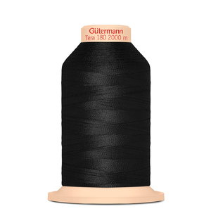 Gutermann Tera 180, 2000m Overlocking / Sewing Thread Col 000 BLACK