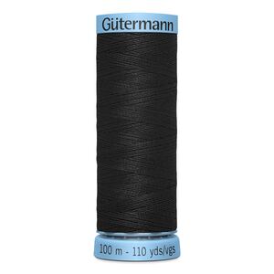 Gutermann Silk Thread #000 BLACK, 100m Spool (S303)