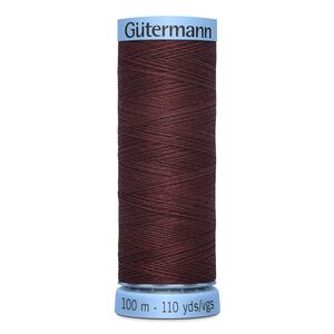 Gutermann Silk Thread #370 DARK BURGUNDY, 100m Spool (S303)