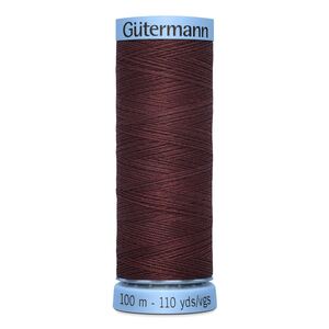 Gutermann Silk Thread #370 DARK BURGUNDY, 100m Spool (S303)