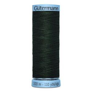 Gutermann Silk Thread #707 ULTRA DARK GREEN, 100m Spool (S303)