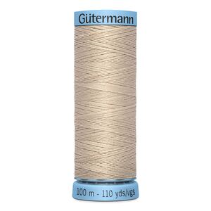 Gutermann Silk Thread #722 SAND or VERY LIGHT MOCHA, 100m Spool (S303)