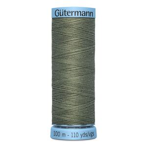 Gutermann Silk Thread #824 DARK KHAKI GREEN, 100m Spool (S303)