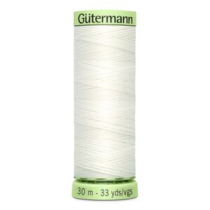 Gutermann Top Stitch Thread #111 OFF WHITE 30m Spool High Lustre, Bold Sewing