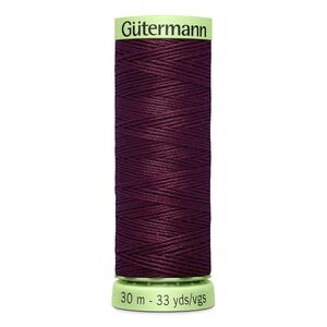 Gutermann Top Stitch Thread #130 DARK BURGUNDY 30m Spool High Lustre, Bold Sewing