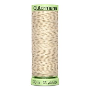 Gutermann Top Stitch Thread #169 NATURAL 30m Spool High Lustre, Bold Sewing