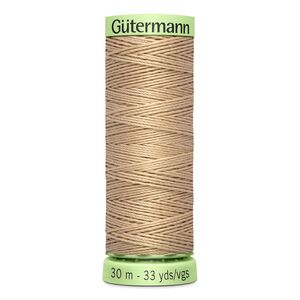 Gutermann Top Stitch Thread #170 DARK CREAM 30m Spool High Lustre, Bold Sewing