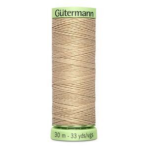 Gutermann Top Stitch Thread #186 BEIGE TAN 30m Spool High Lustre, Bold Sewing