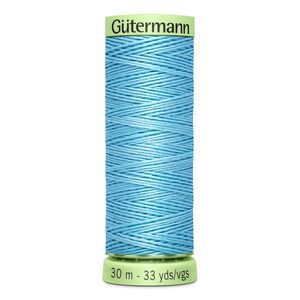 Gutermann Top Stitch Thread #196 SKY BLUE 30m Spool High Lustre, Bold Sewing
