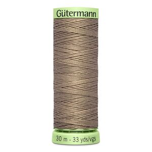 Gutermann Top Stitch Thread #199 LATTE BROWN 30m Spool High Lustre, Bold Sewing
