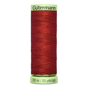 Gutermann Top Stitch Thread 30m, #221 DARK RED BROWN, High Lustre, Bold Sewing