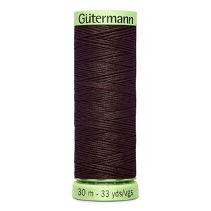 Gutermann Top Stitch Thread #23 DARK CHOCOLATE 30m Spool High Lustre, Bold Sewing