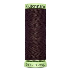 Gutermann Top Stitch Thread #23 DARK CHOCOLATE 30m Spool High Lustre, Bold Sewing