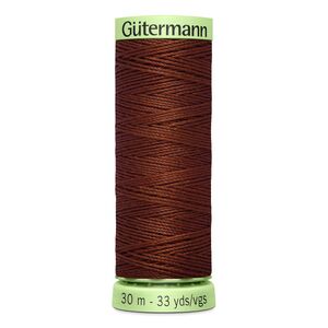 Gutermann Top Stitch Thread 30m, #230 RED EARTH BROWN, High Lustre, Bold Sewing