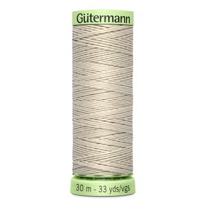 Gutermann Top Stitch Thread #299 LIGHT BEIGE GREY 30m Spool High Lustre, Bold Sewing