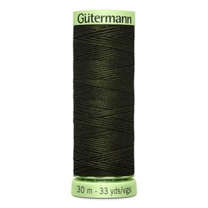 Gutermann Top Stitch Thread #304 BLACK GREEN 30m Spool High Lustre, Bold Sewing