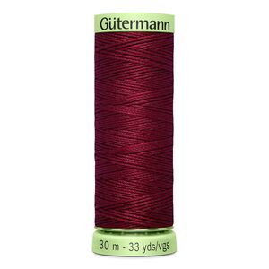 Gutermann Top Stitch Thread #368 VERY DARK GARNET 30m Spool High Lustre, Bold Sewing