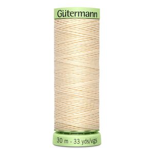 Gutermann Top Stitch Thread #414 BLONDE CREAM 30m Spool High Lustre, Bold Sewing