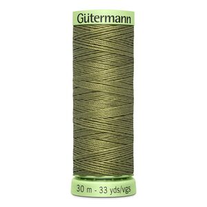 Gutermann Top Stitch Thread #432 DARK KHAKI GREEN 30m Spool High Lustre, Bold Sewing