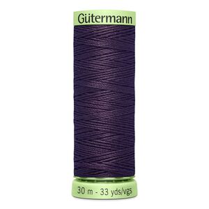 Gutermann Top Stitch Thread #512 DARK AUBERGINE 30m Spool High Lustre, Bold Sewing