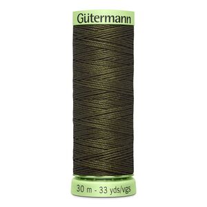 Gutermann Top Stitch Thread #689 DARK KHAKI BROWN 30m Spool High Lustre, Bold Sewing
