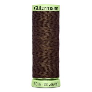 Gutermann Top Stitch Thread #694 DARK COFFEE BROWN 30m Spool High Lustre, Bold Sewing