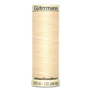 Gutermann Sew-all Thread 100m #610 BLEACHED ALMOND CREAM, 100% Polyester