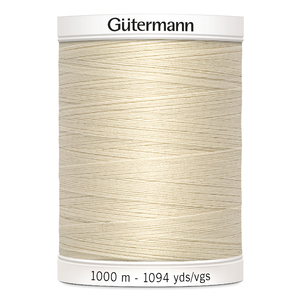Gutermann Sew-all Thread #169 NATURAL / CREAM, 1000m 100% Polester Sewing Thread