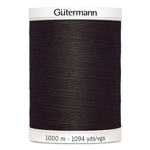 Gutermann Sew-all Thread #697 VERY DARK BROWN 1000m Spool M292 100% Polyester