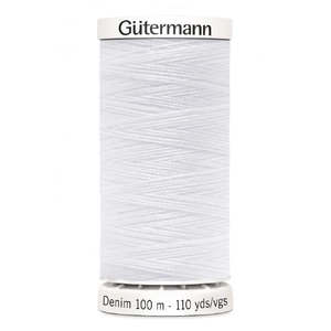 Gutermann Professional Denim Jeans Thread, #1005 WHITE, 100m Spool