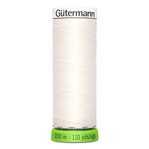 Gutermann Sew-All Thread rPET #111 OFF WHITE, 100% Recycled Polyester, 100m Spool