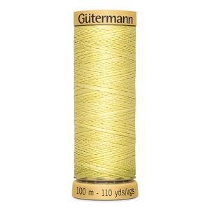 Gutermann 100% Cotton Thread #349 LIGHT YELLOW, 100m Spool