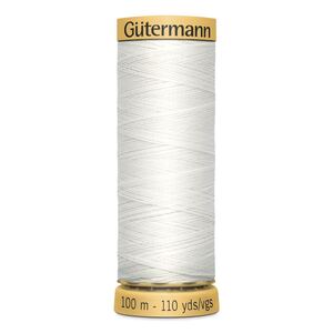 Gutermann 100% Cotton C NE 50, #5709 WHITE, Per 100m Spool