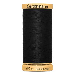 Gutermann 100% Cotton Thread, 250m, #5201 BLACK